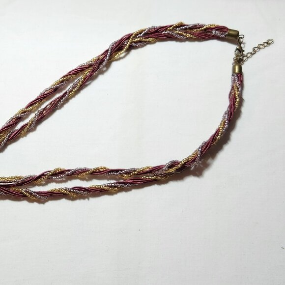 Beautiful pendant necklace gold tone purple costume EUC - Picture 2 of 2